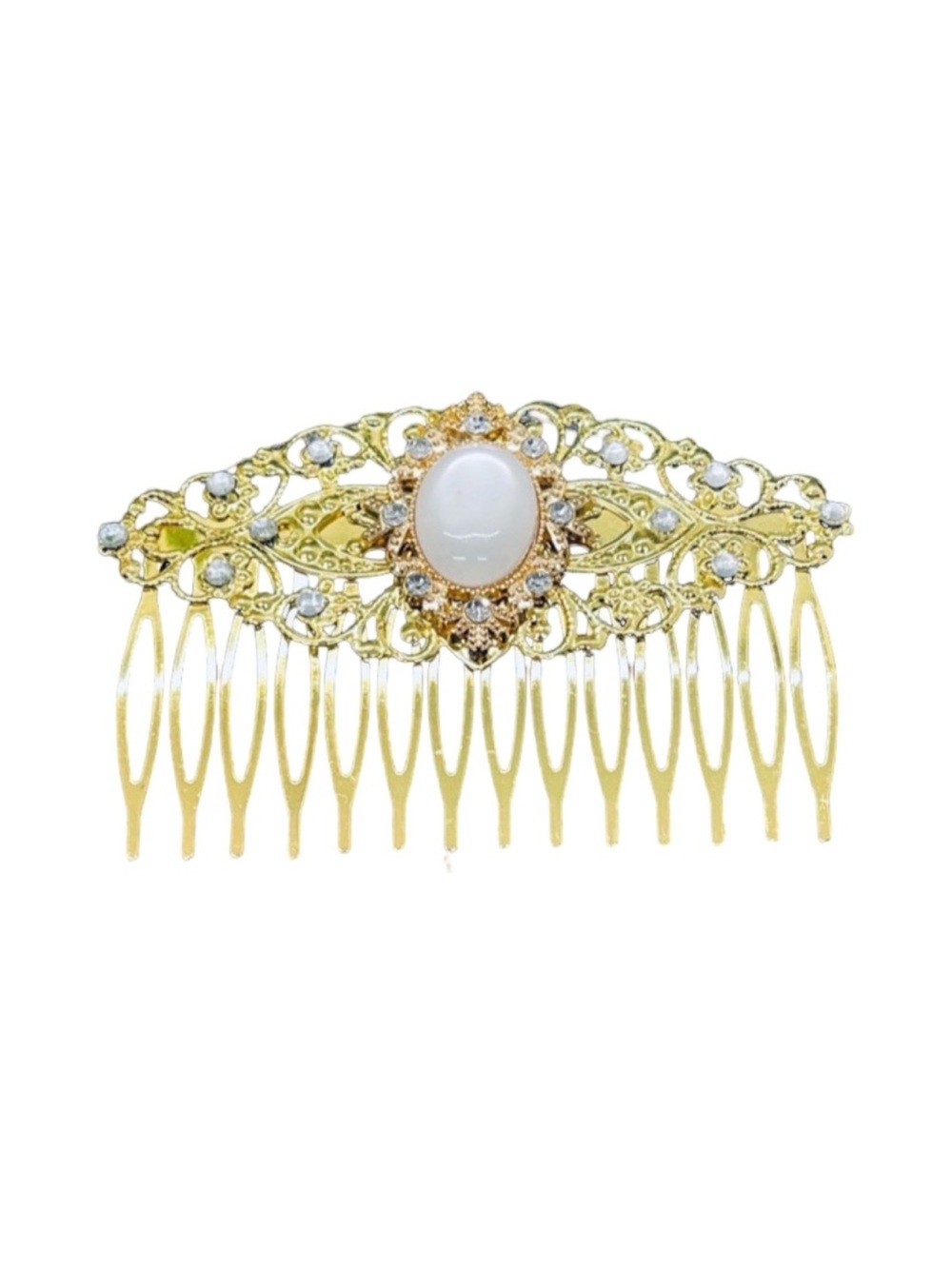 Gold Pearl Accent Decorative Hair Comb - Women Accessories FINAL PRICE DROP